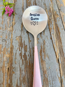 "Amazon Queen" Engraved Spoon